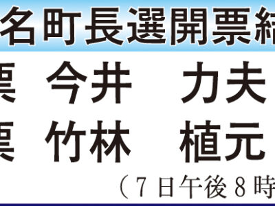 知名町長選挙　開票結果