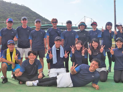 ソフトテニス　奄美、男女アベック優勝