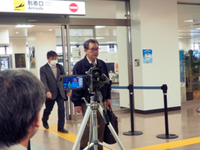 奄美空港にサーモグラフィー