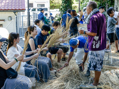 十五夜踊りの大綱づくり