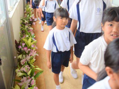 卒業式の花道つくる