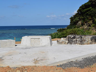 対馬丸記念碑、工事進行中