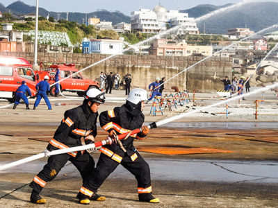 天城、伊仙両町　消防団出初め式