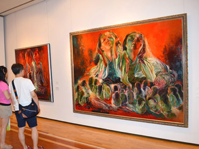 奄美パークで前畑さん絵画展