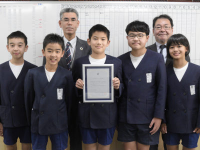 朝日水泳スポ少が受賞報告