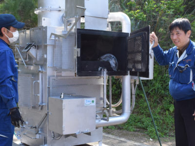 漂着物処理へ小型焼却炉