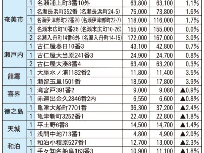 龍郷町住宅地県内最高