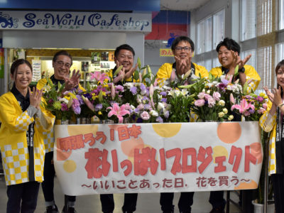 和泊町で「花いっぱいプロジェクト」