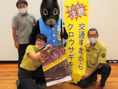 15日からクロウサギ交通事故防止キャンペーン