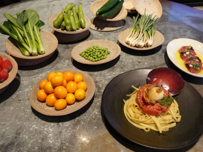 新鮮な食材でレストランメニューを