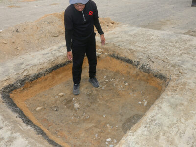 奄美大島要塞司令部跡で試掘